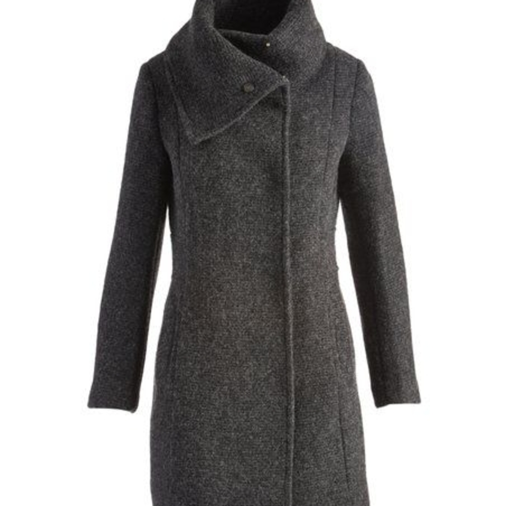 Cole Haan - Charcoal Walker Cowl Neck Wool-Blend Coat
